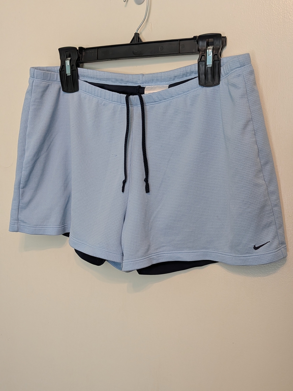 Nike Women's Light Blue Athletic Shorts with Black Inner Liner